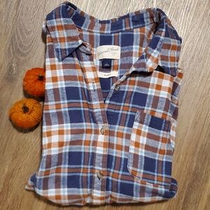 Target Universal Thread flannel plaid orange blue large